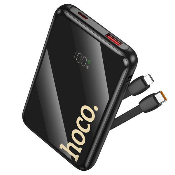 hoco. Q37 22.5W power bank with two cables 10000mAh - black