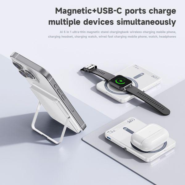 Lito Magnetic Powerbank 5000mAh with Stand 5 in 1