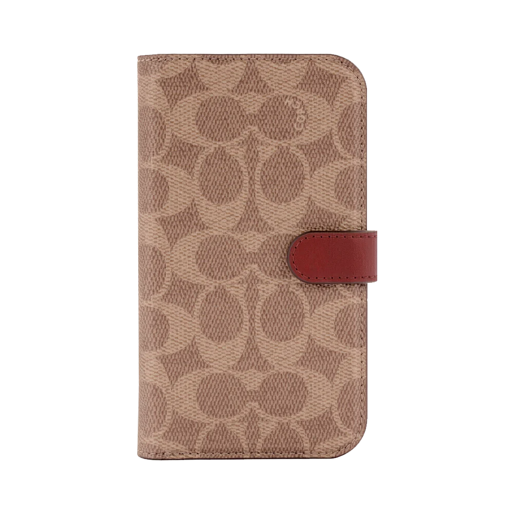 Coach Signature C Tan Wallet Case for iPhone 14 Plus