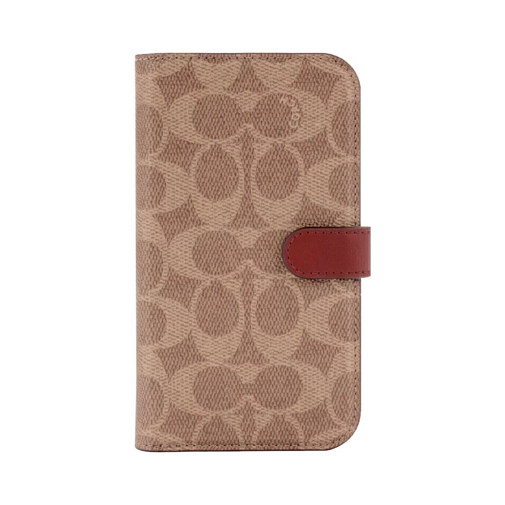 Coach Signature C Tan Wallet Case for iPhone 14 Pro