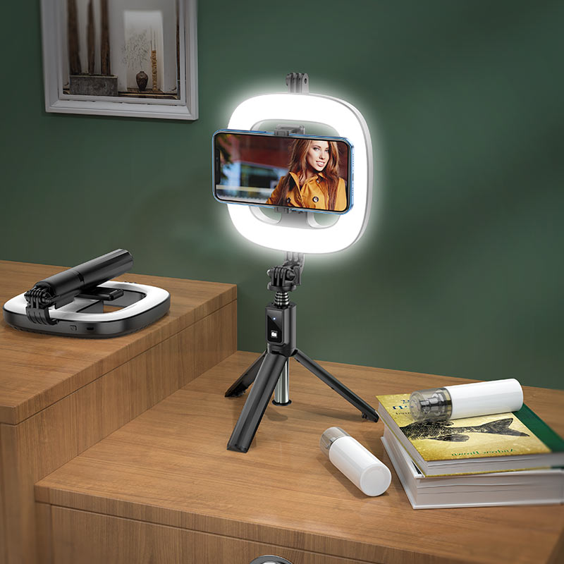 Hoco Tabletop Phone Holder Ring Light LV03 Plus for live broadcast
