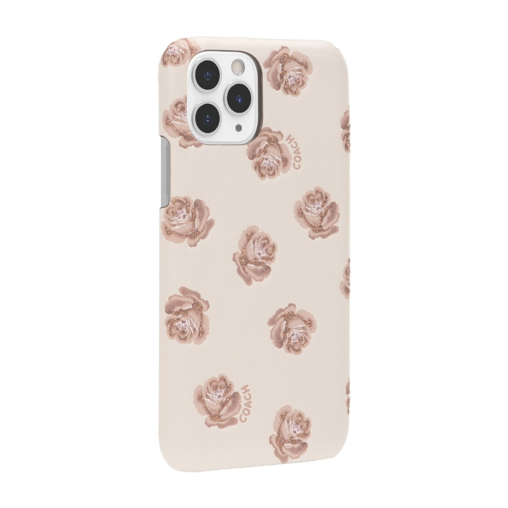 Coach Peony Pink/Glitter Slim Leather Wrap Case for Samsung S20