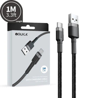 iQuick Braided Type C to USB Charging Cable 1M