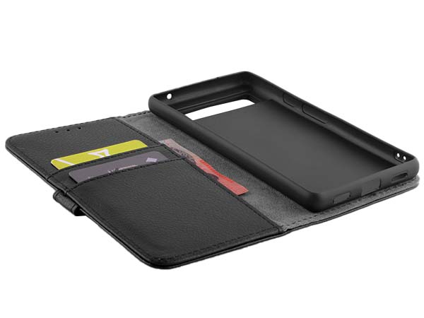 Hanman Leather Wallet Case Black for Google Pixel 6A 5G