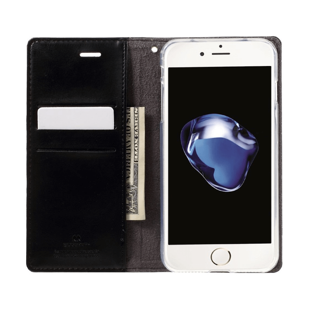 Goospery Mansoor Black Wallet Diary Case for iPhone 7/8/SE (2020)