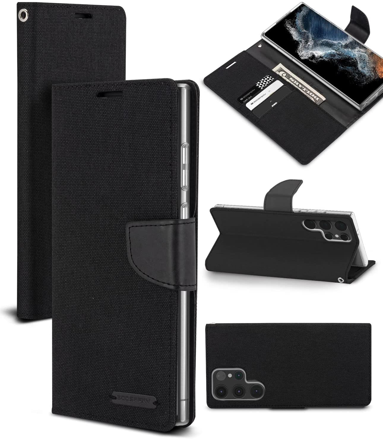 Goospery Mercury Canvas Case for Samsung S23 Ultra Black