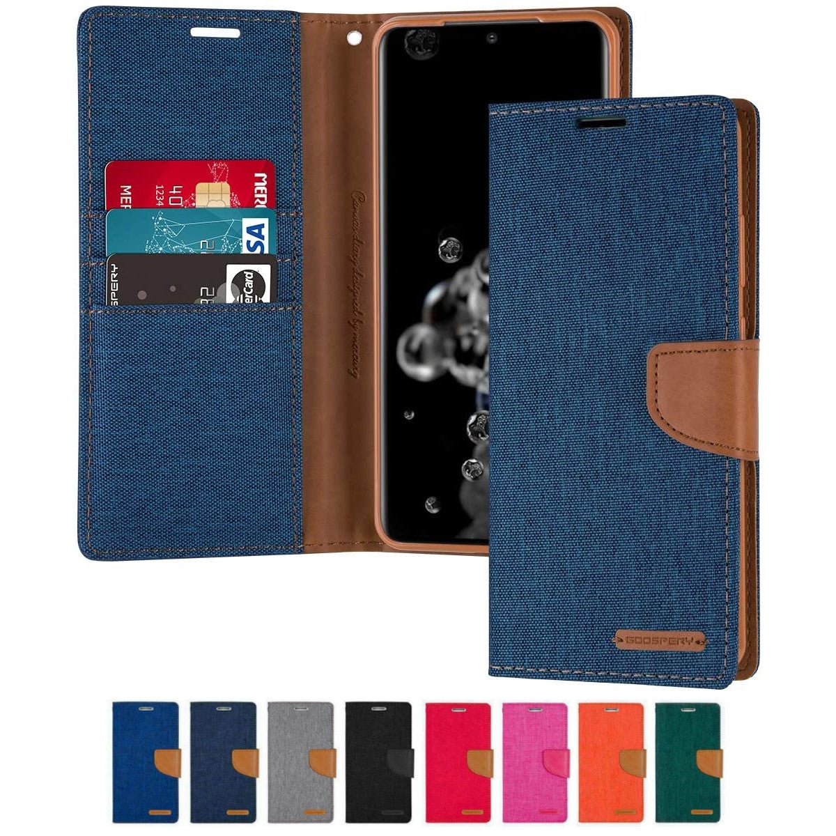 Goospery Wallet Case Blue for Galaxy S22+