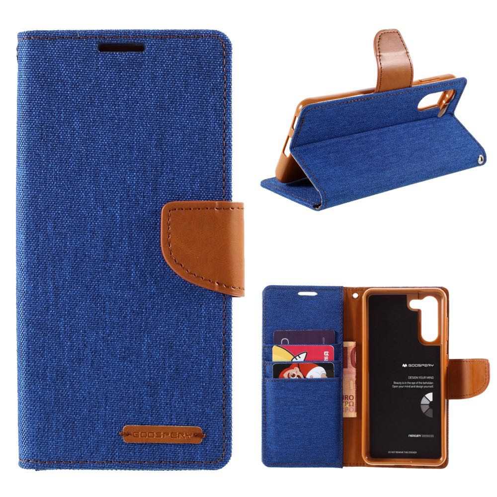 Goospery Wallet Case Blue for Galaxy S22 Ultra