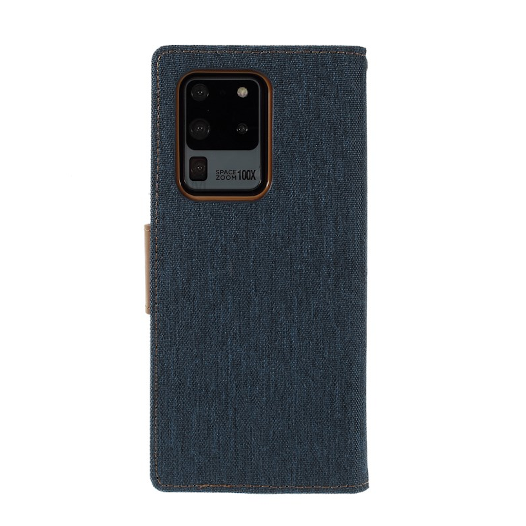 Goospery Blue Canvas Diary Case for Samsung Galaxy S20 Ultra