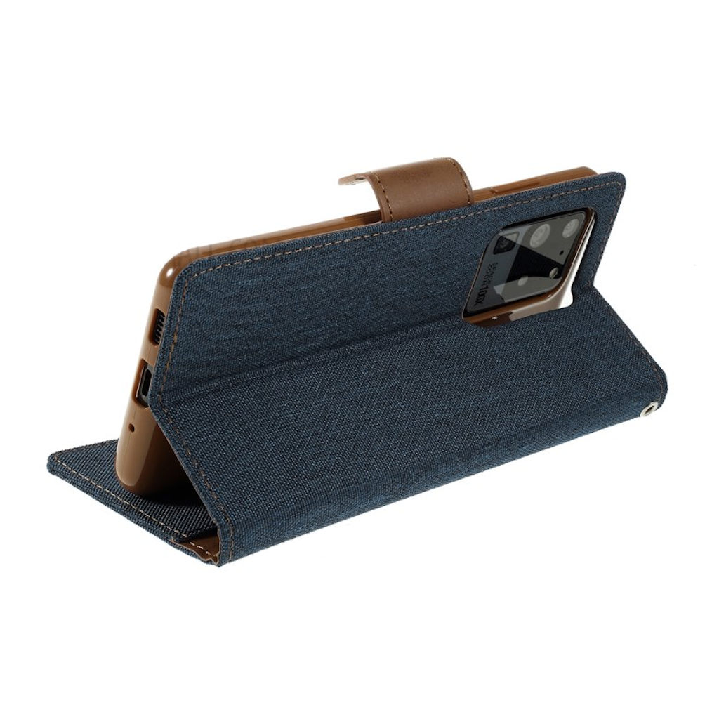 Goospery Blue Canvas Diary Case for Samsung Galaxy S20 Ultra