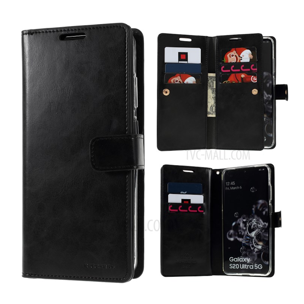 Goospery Mansoor Black Wallet Diary Case for Samsung Galaxy S20 Ultra