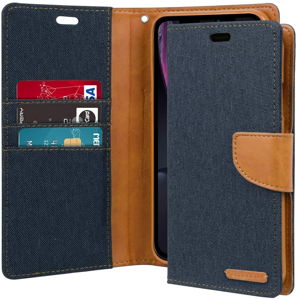 Goospery Canvas Diary Blue for iPhone 12 Pro Max