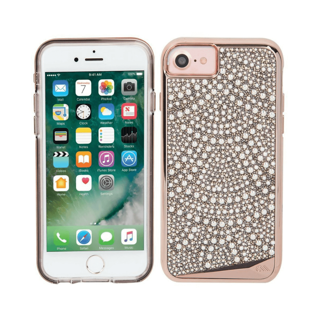 Case-Mate Brilliance Lace Rose Gold Pearl Crystal Case for iPhone 6/6s/7/8/SE (2020)