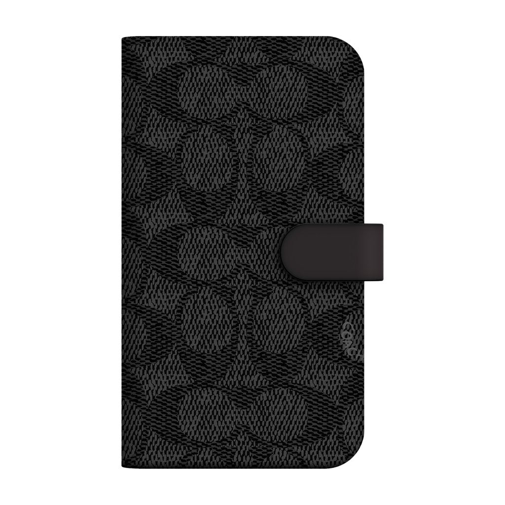 Coach Folio for iPhone 13- BLACK SIGNATURE C
