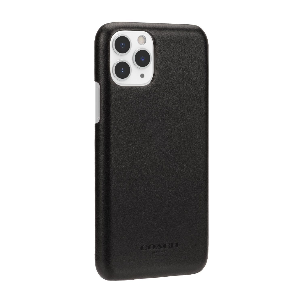 Coach Black Logo Leather Wrap Case for iPhone 11 Pro Max