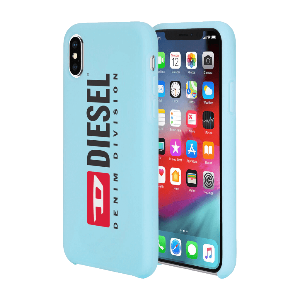 Diesel Printed Co-Mold Blue Soft Touch Case for iPhone X/Xs