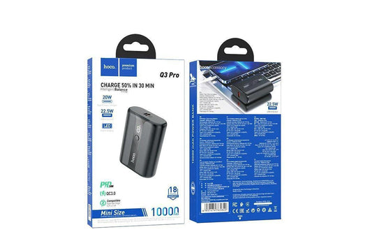 hoco. Q3 Pro Mini Size PD20W 22.5W Power Bank 10000mAh - Black