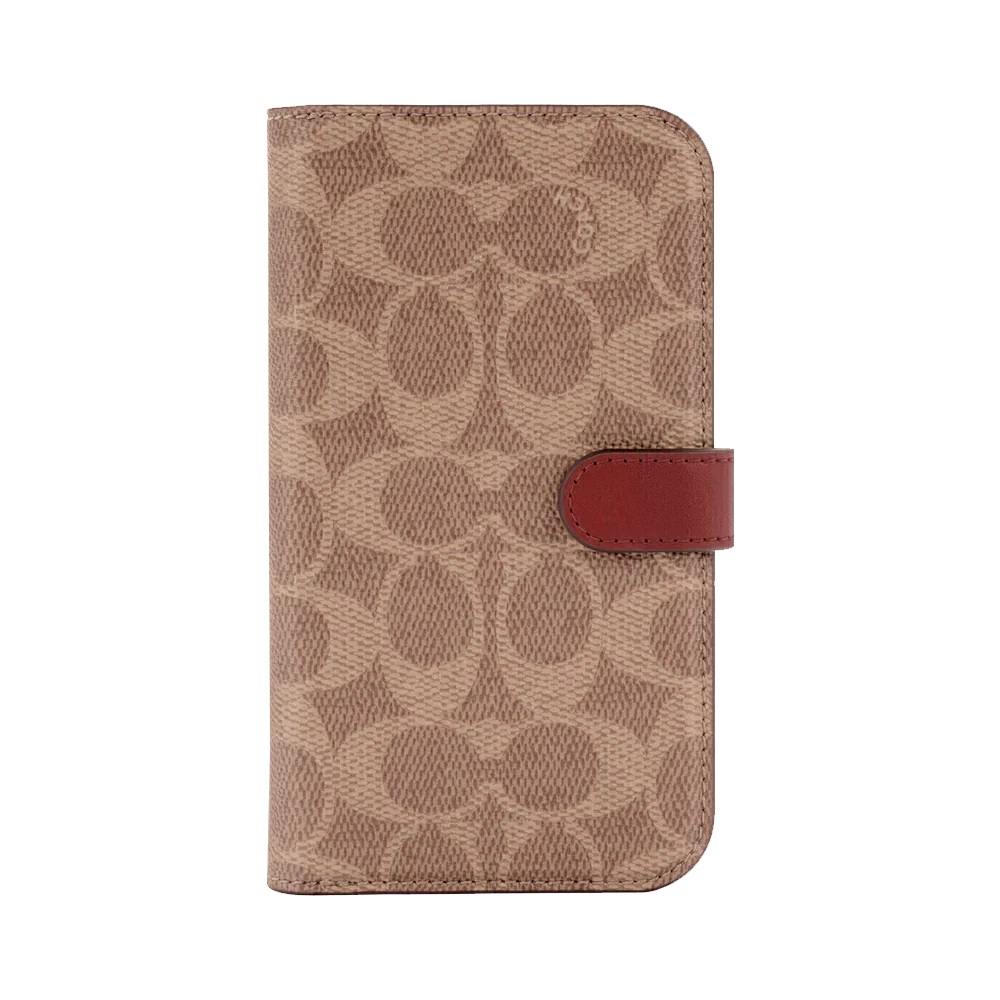 Coach Signature C Tan Wallet Case for iPhone 14 Pro Max