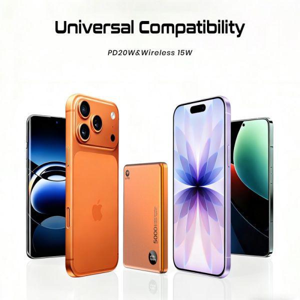 Lito Ultra Think Magnetic Power Bank 5000MaH LP08 - Orange