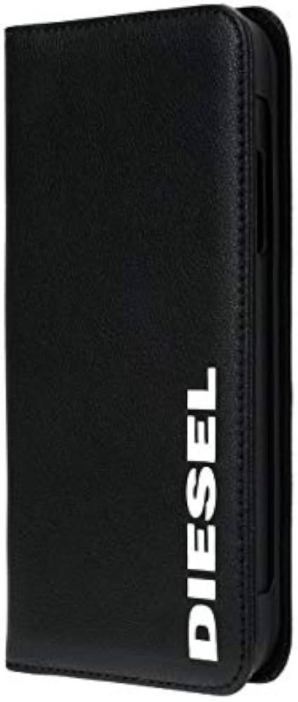Diesel Folio 2 in 1 Black Leather white logo iPhone 11 Pro