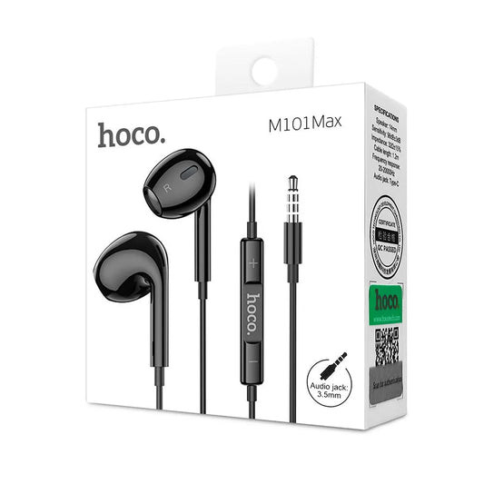 Hoco M101 Max Wired Earbuds for 3.5mm Headphone Jack - Black