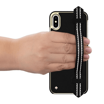 Kate Spade New York Wrap Strap Black Case for iPhone Xs Max