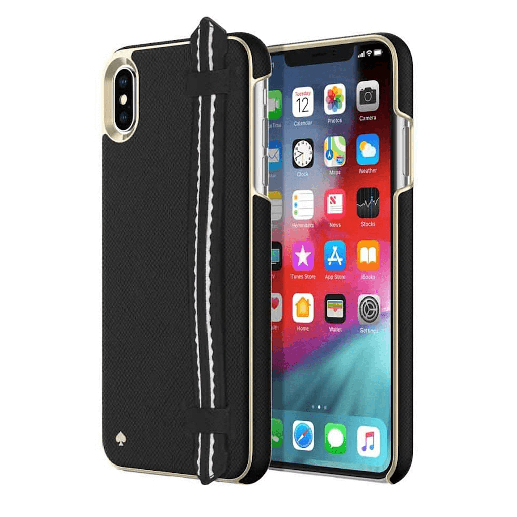 Kate Spade New York Wrap Strap Black Case for iPhone Xs Max