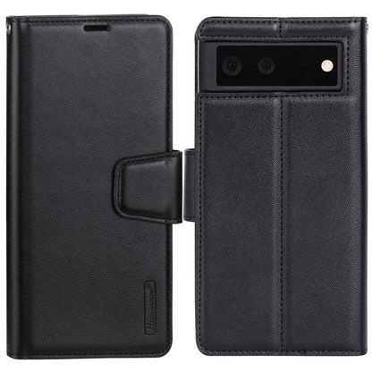 Hanman Leather Wallet Case Black for Google Pixel 6A 5G