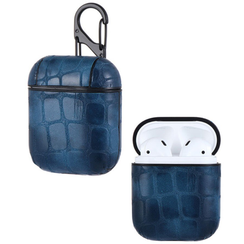 Airpods Protection Case Crocodile Skin Blue