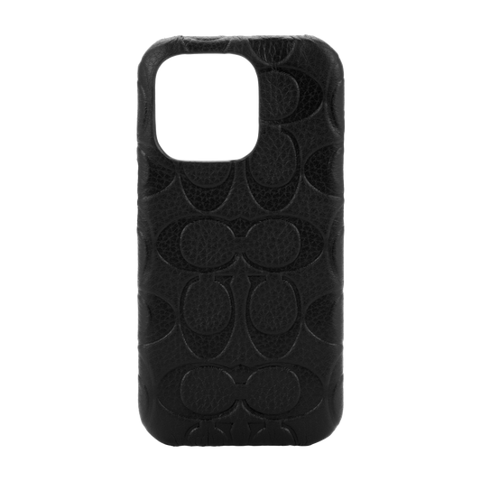 Coach Signature C Black Leather Slim Wrap Case for iPhone 14 Pro