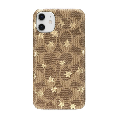 Coach Signature Gold Foil Stars Wrap Case for iPhone 11