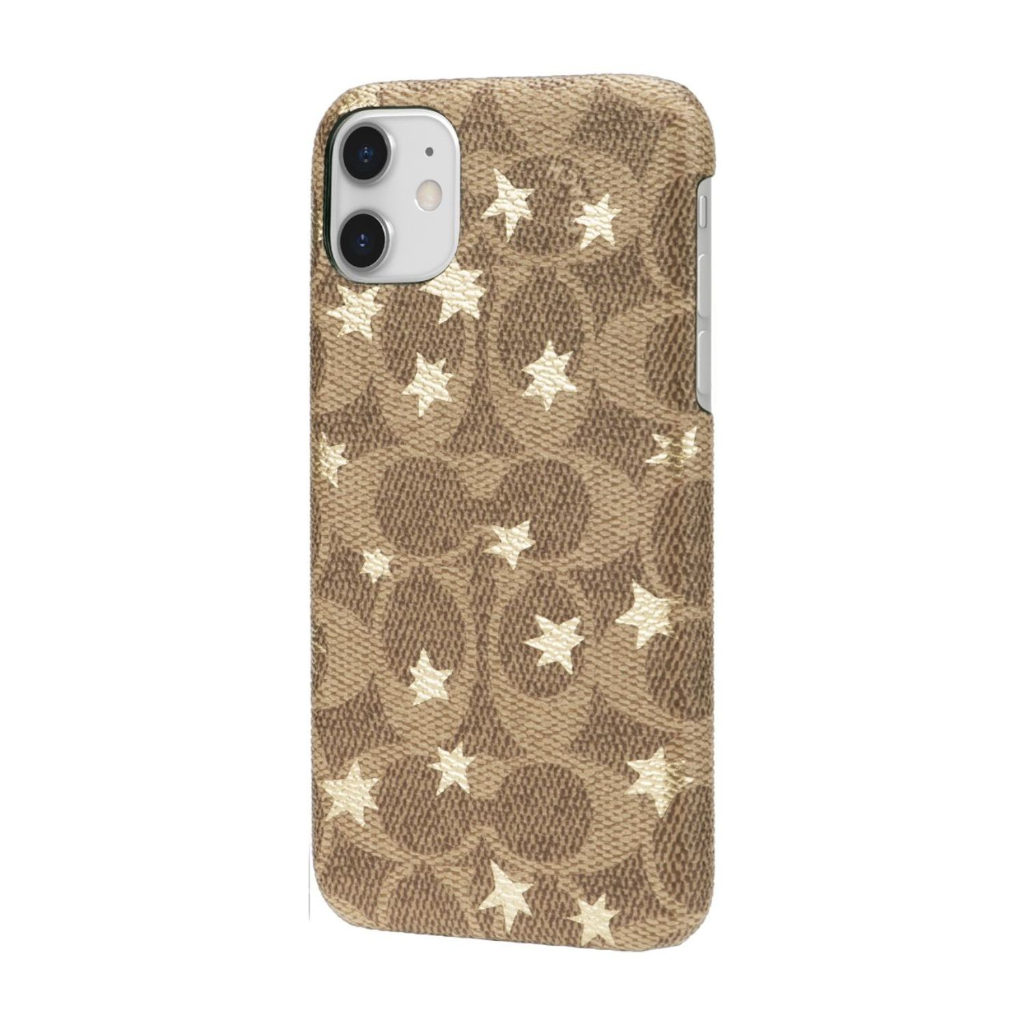 Coach Signature Gold Foil Stars Wrap Case for iPhone 11