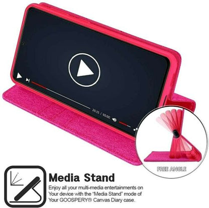 Goospery Wallet Case Pink for Galaxy S22 Ultra