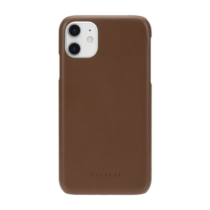 Coach Saddle Logo Leather Wrap Case for iPhone 11