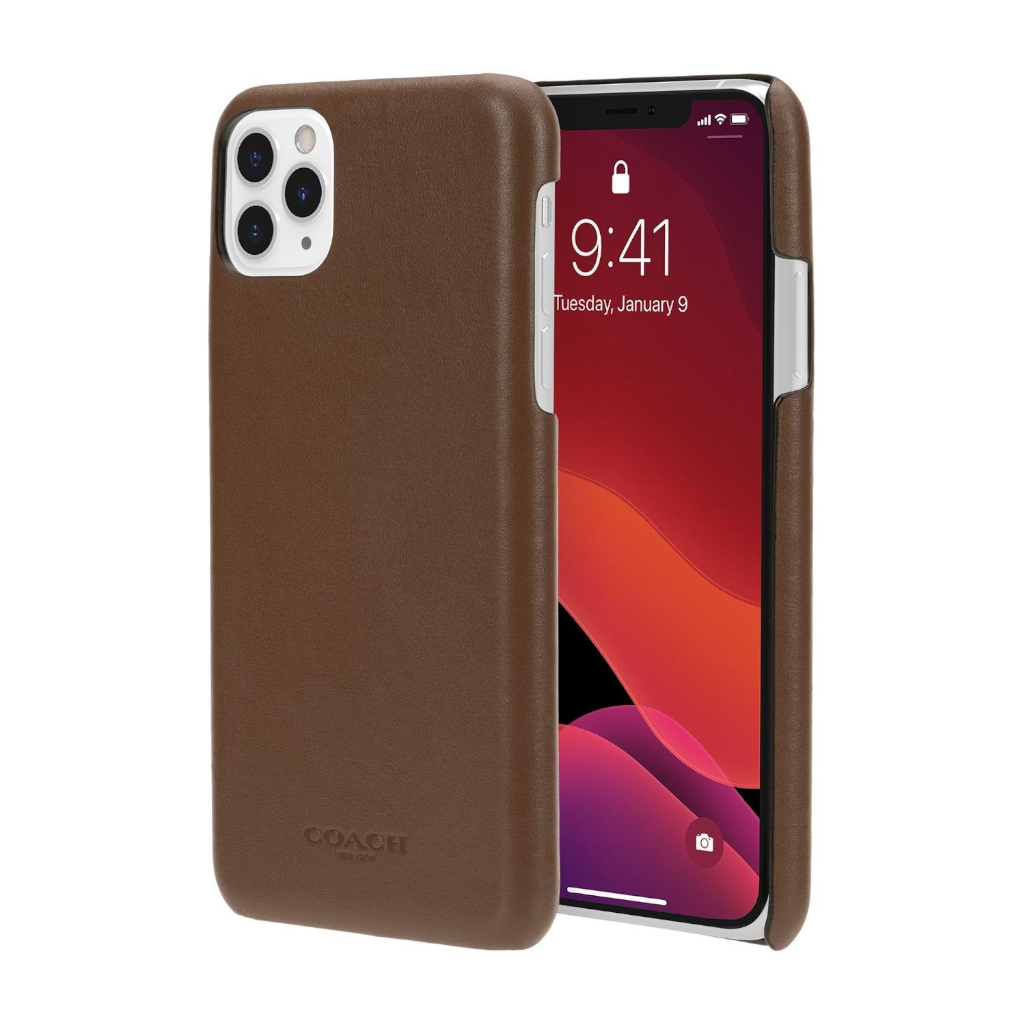 Coach Saddle Logo Leather Wrap Case for iPhone 11 Pro