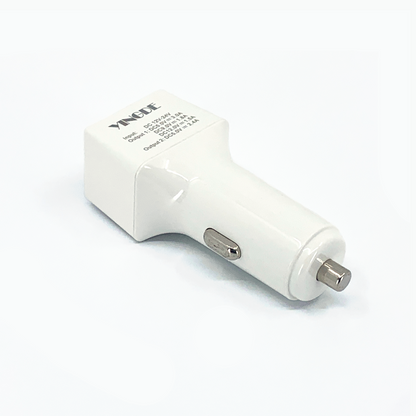 Yingde Dual USB Car Charger with QC 3.0 White